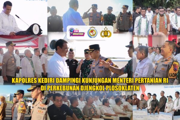 Kapolres Kediri Dampingi Kunjungan Menteri Pertanian RI di Perkebunan Djengkol Plosoklaten