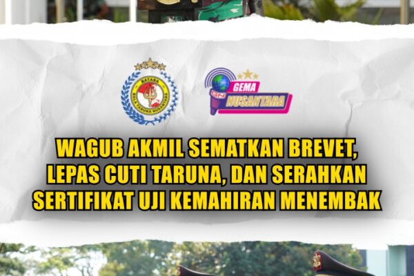Wagub Akmil Sematkan Brevet, Lepas Cuti Taruna, Dan Serahkan Sertifikat Uji Kemahiran Menembak