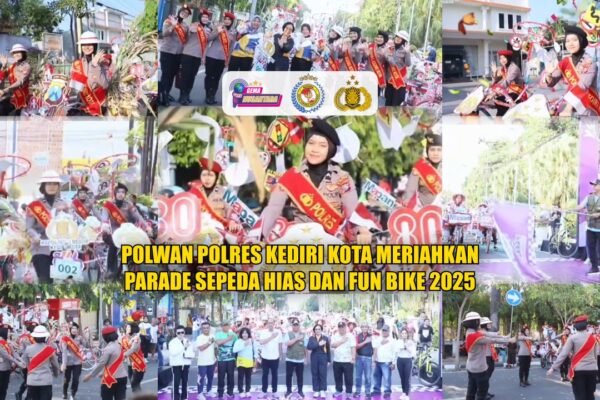 Polwan Polres Kediri Kota Meriahkan Parade Sepeda Hias dan Fun Bike 2025