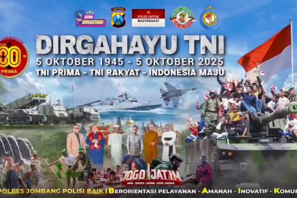 Kapolres Jombang Beserta Staf dan Bhayangkari Mengucapkan Dirgahayu TNI ke-80